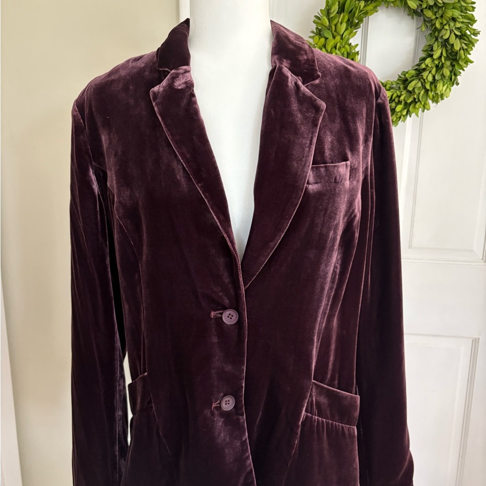 Sundance Rich Burgundy Velvet Blazer
